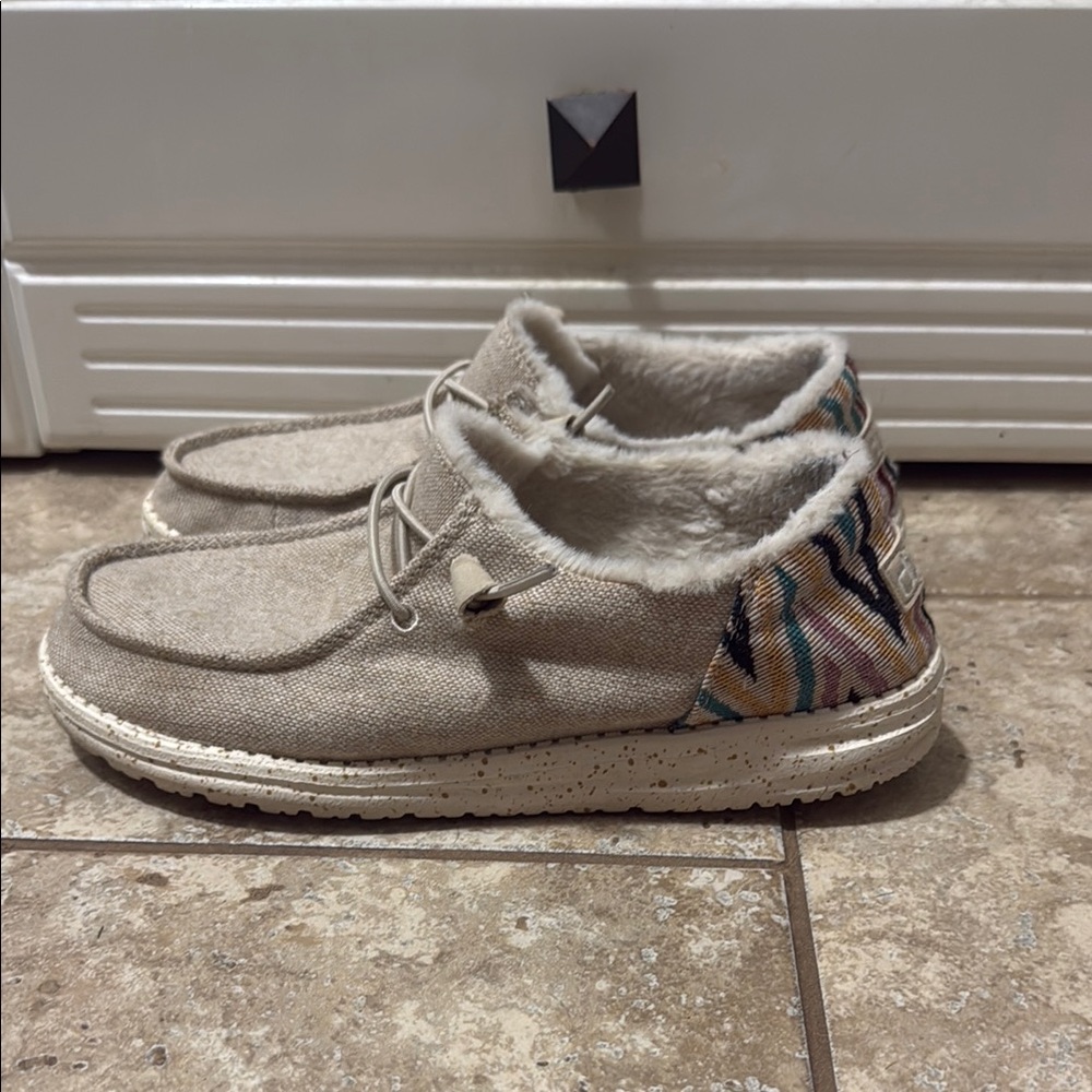 Hey Dude Tan Slip-Ons with Soft Upper and Flexible Sole